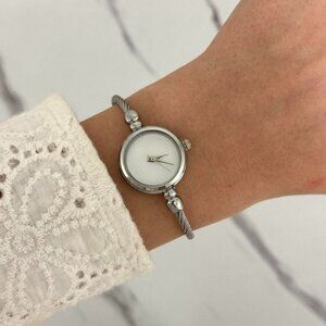 SKU:0053 silver white watch bracelet+gift box size fits any hand stainless steel
